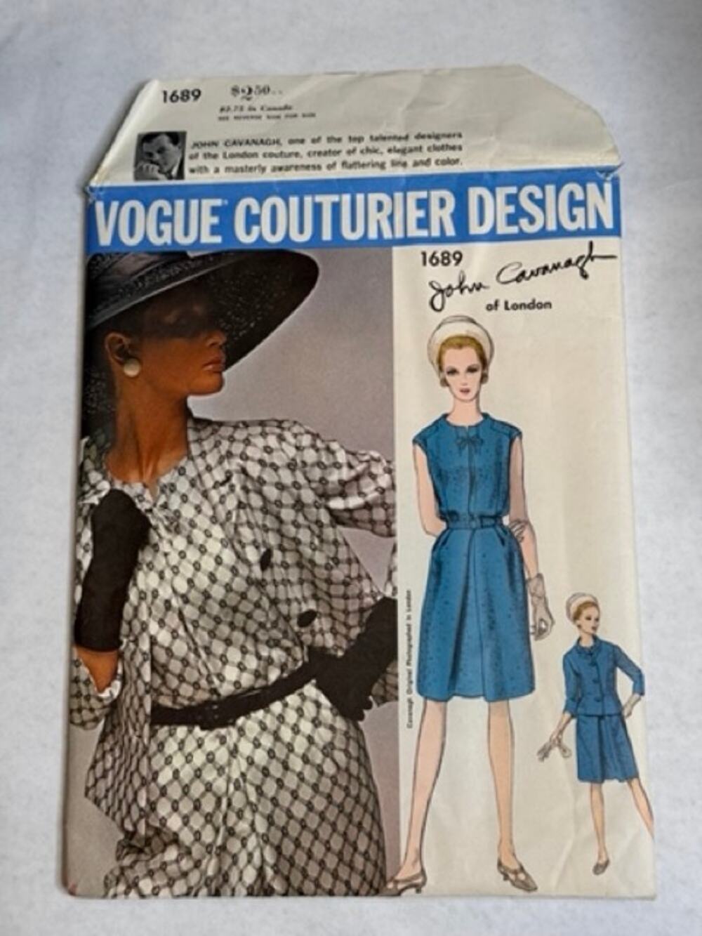 Vtg 1960s Vogue Couturier 1689 John Cavanagh Dress Jacket Pattern Sz 14 Uncut